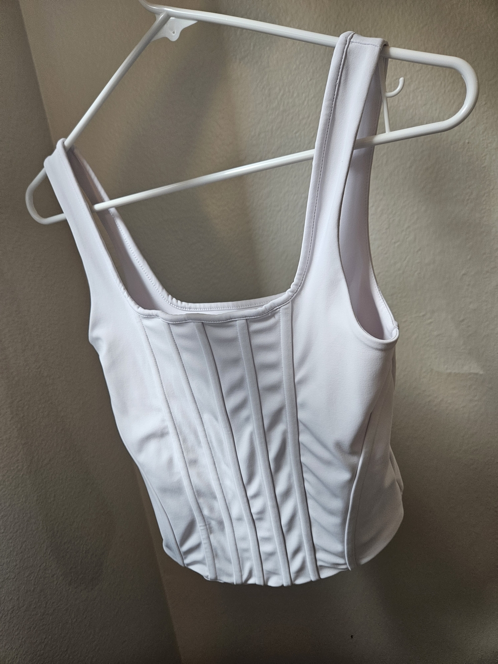 Express White Tank Top with Front Paneling